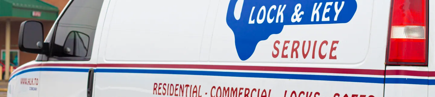 Albany Lock & Key Service van: residential, commercial, locks, safes