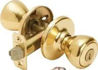 Kwikset brass knob and deadbolt